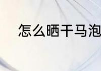 怎么晒干马泡瓜 如何晒干马泡瓜