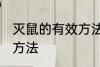 灭鼠的有效方法是什么？ 灭鼠的有效方法
